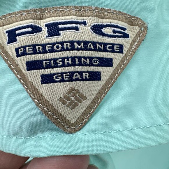 Columbia PFG Shirt Mens Large Blue UPF 30+ BIRD KEY LOGO Fishing Long Sleeve - Picture 9 of 10